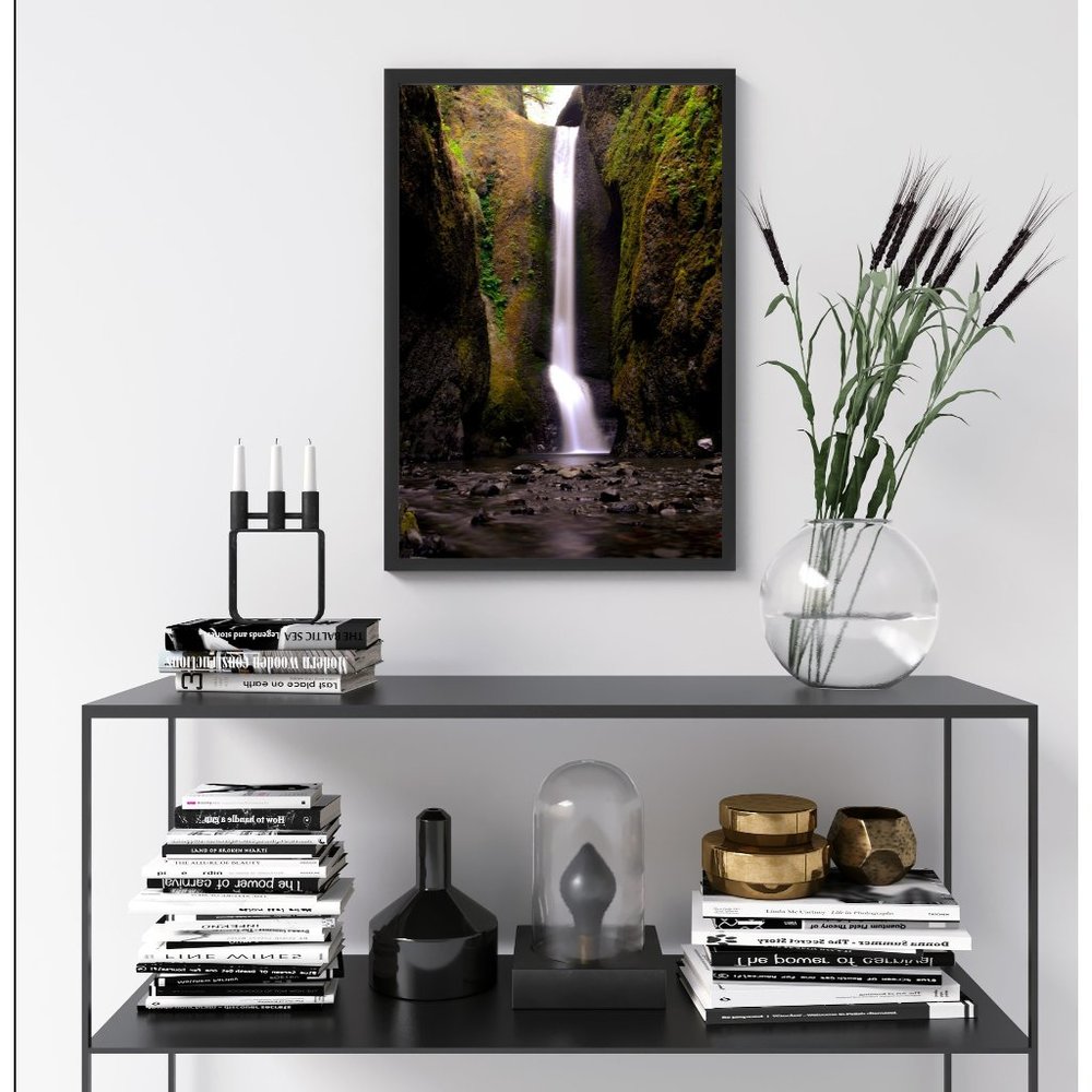 Lower Oneonta Falls in Oregon, USA Waterfall Wall Art Design Poster Print Decor